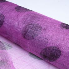Crocus Purple with Extra Large Black Polka Dot Print Sinamay